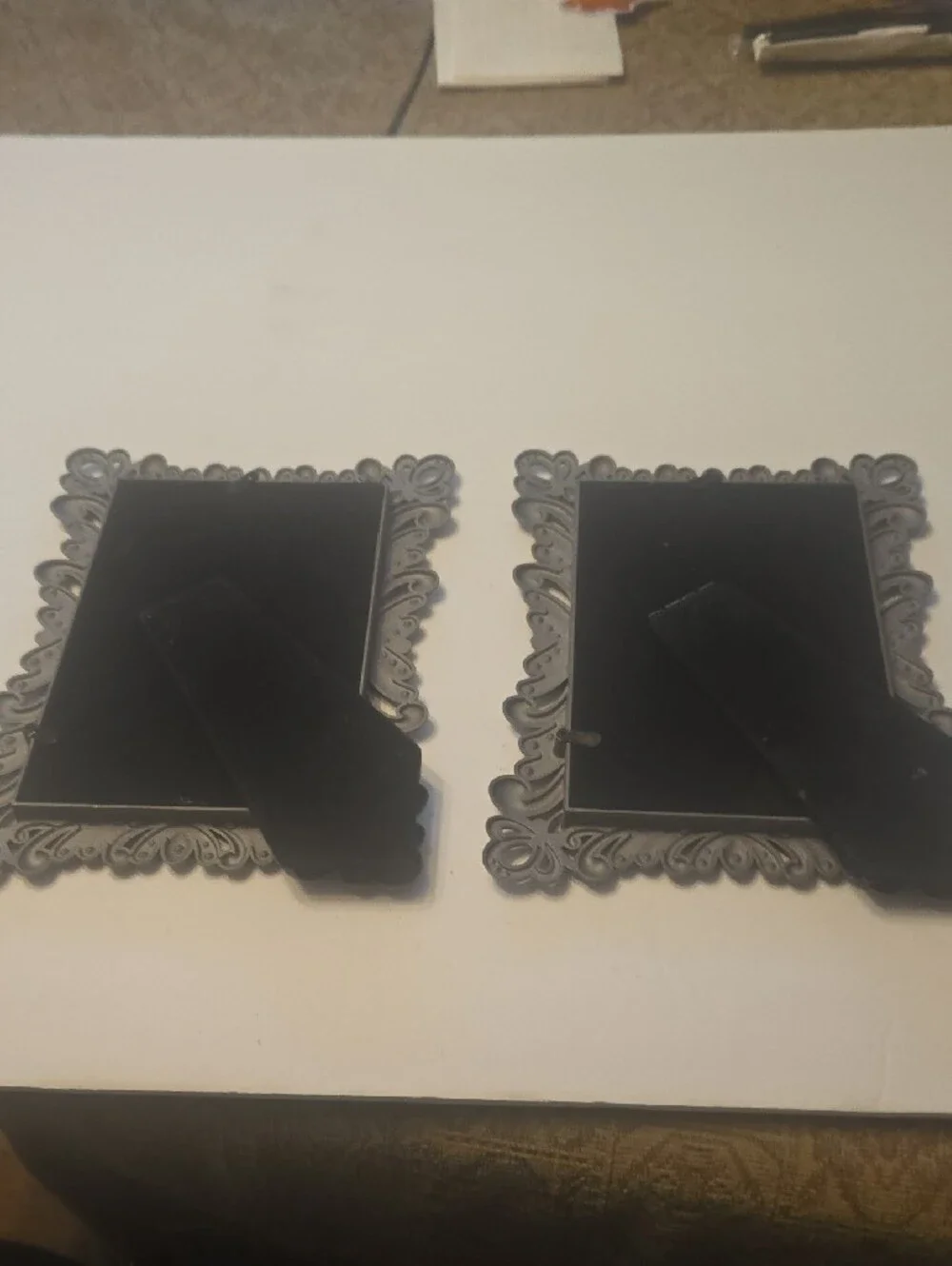 Set Of 3 Ornate Jeweled Decorative Picture Frame - Antique Gold Tone 8